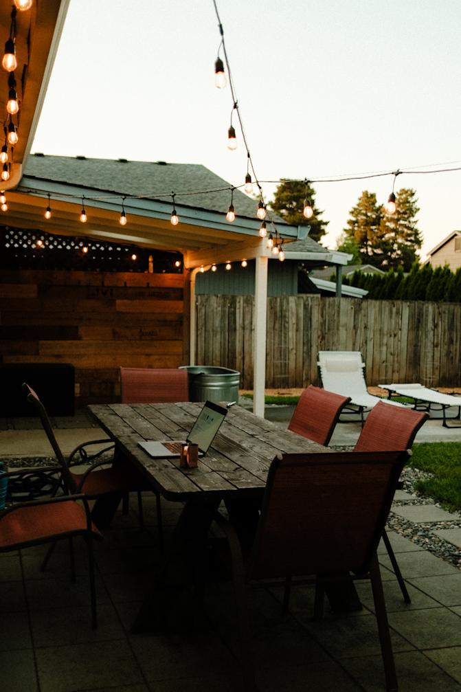 Backyard porch hangs