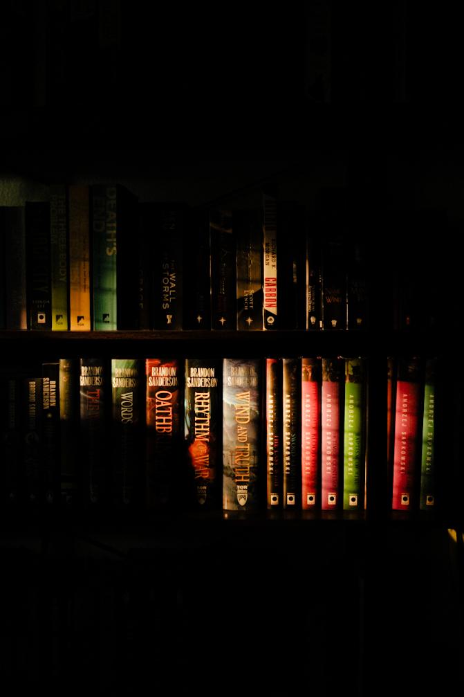 Bookshelf & morning sun