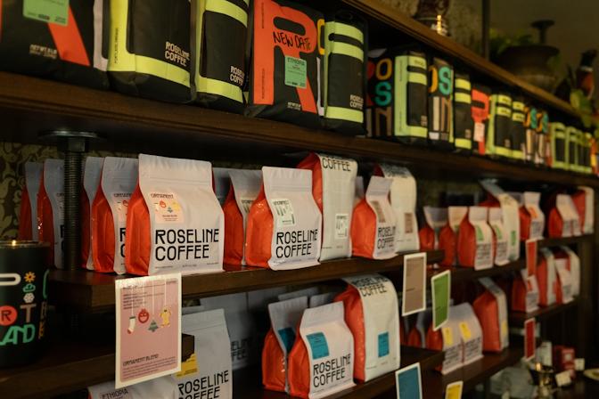 Roseline coffee shelves