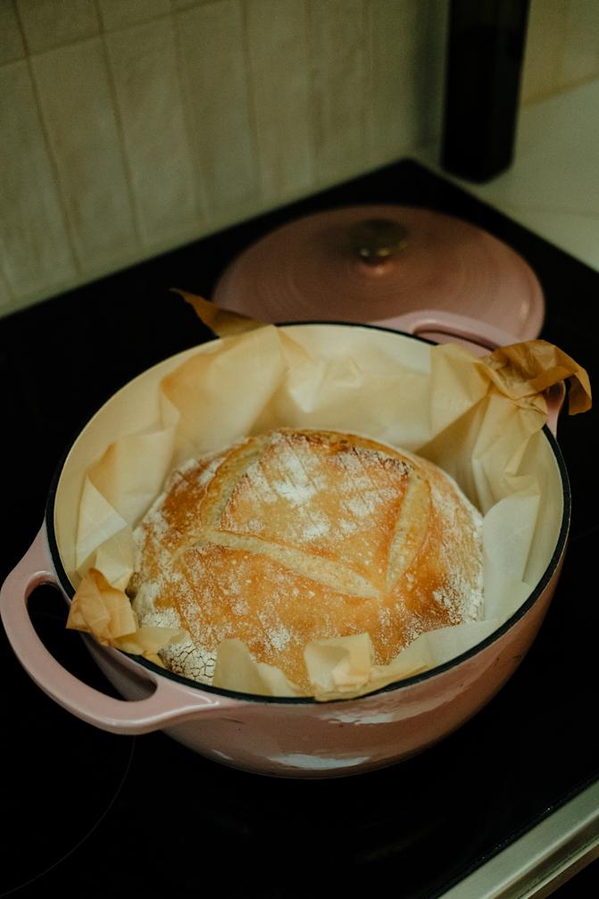 Syd's first loaf of sourdough bread