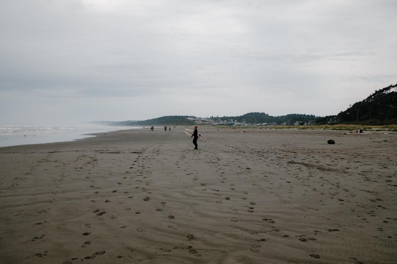 Surfer walking