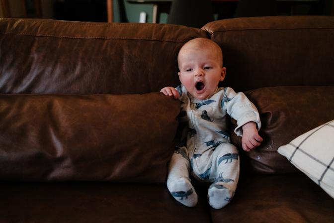 Sawyer yawns