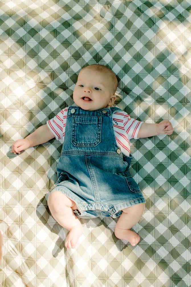 Sawyer on the picnic blanket