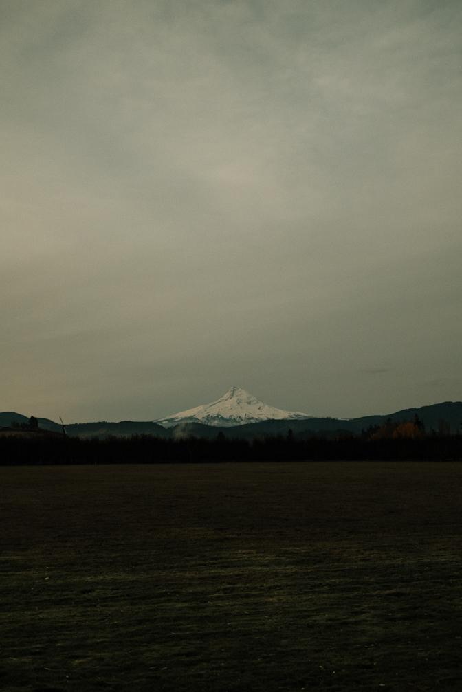 The morning view of Mt. Hood.