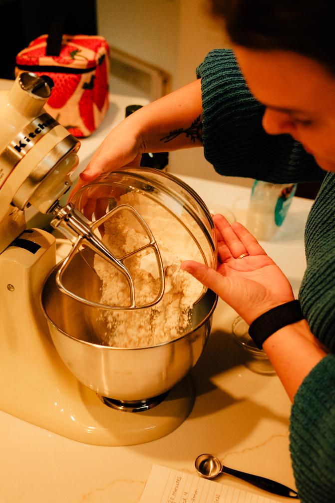 Syd trying her first bread recipe after deciding bread was going to be her winter hobby this year.