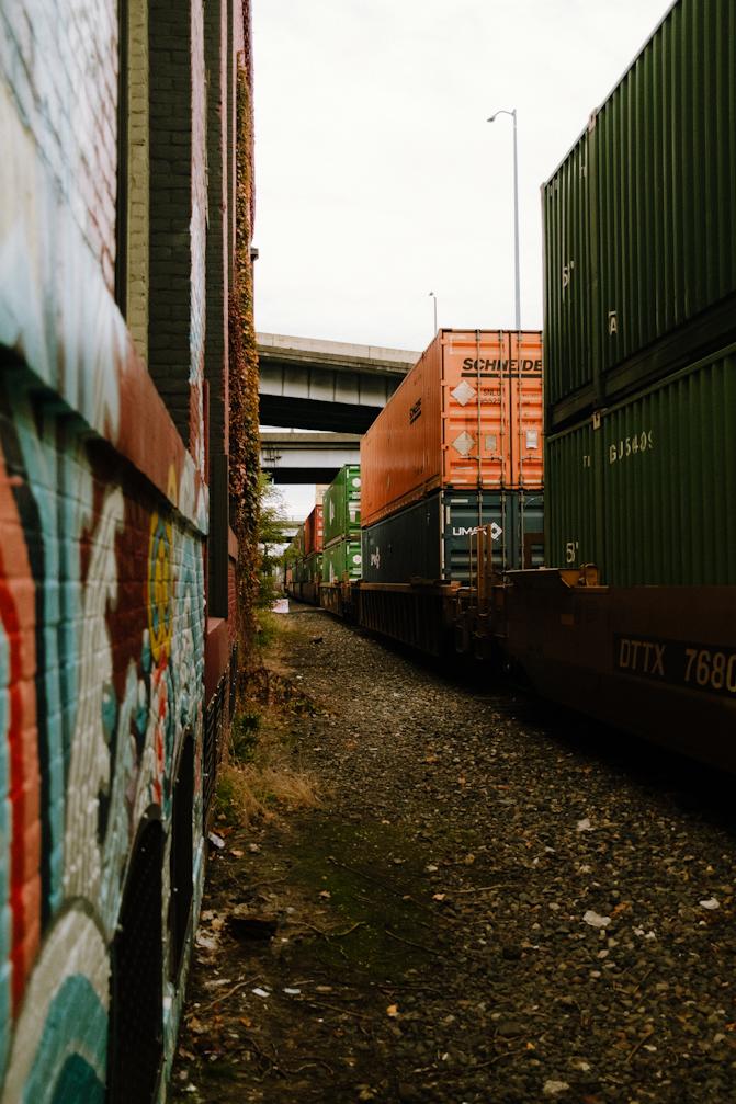 Downtown Portland trains