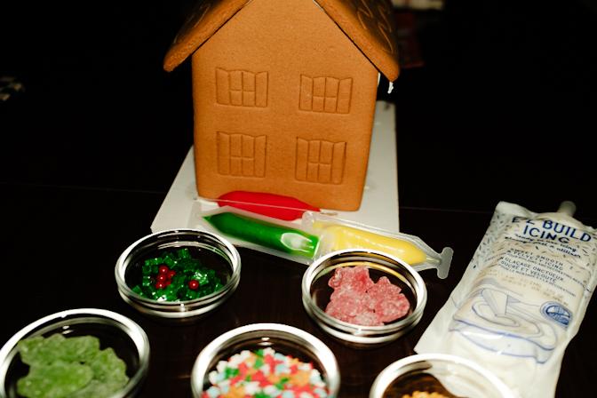 Gingerbread house decorating