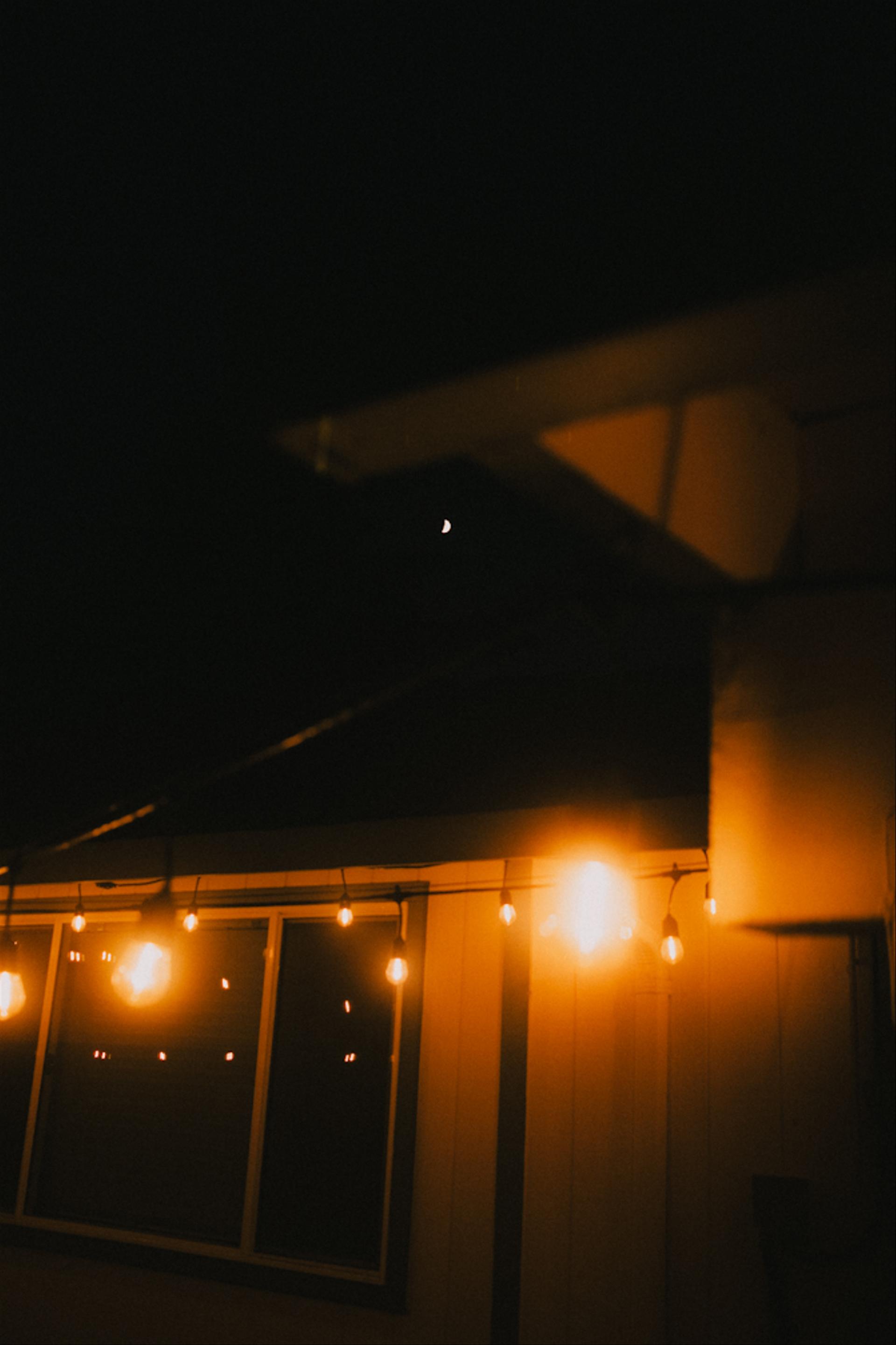 Patio moon and lights