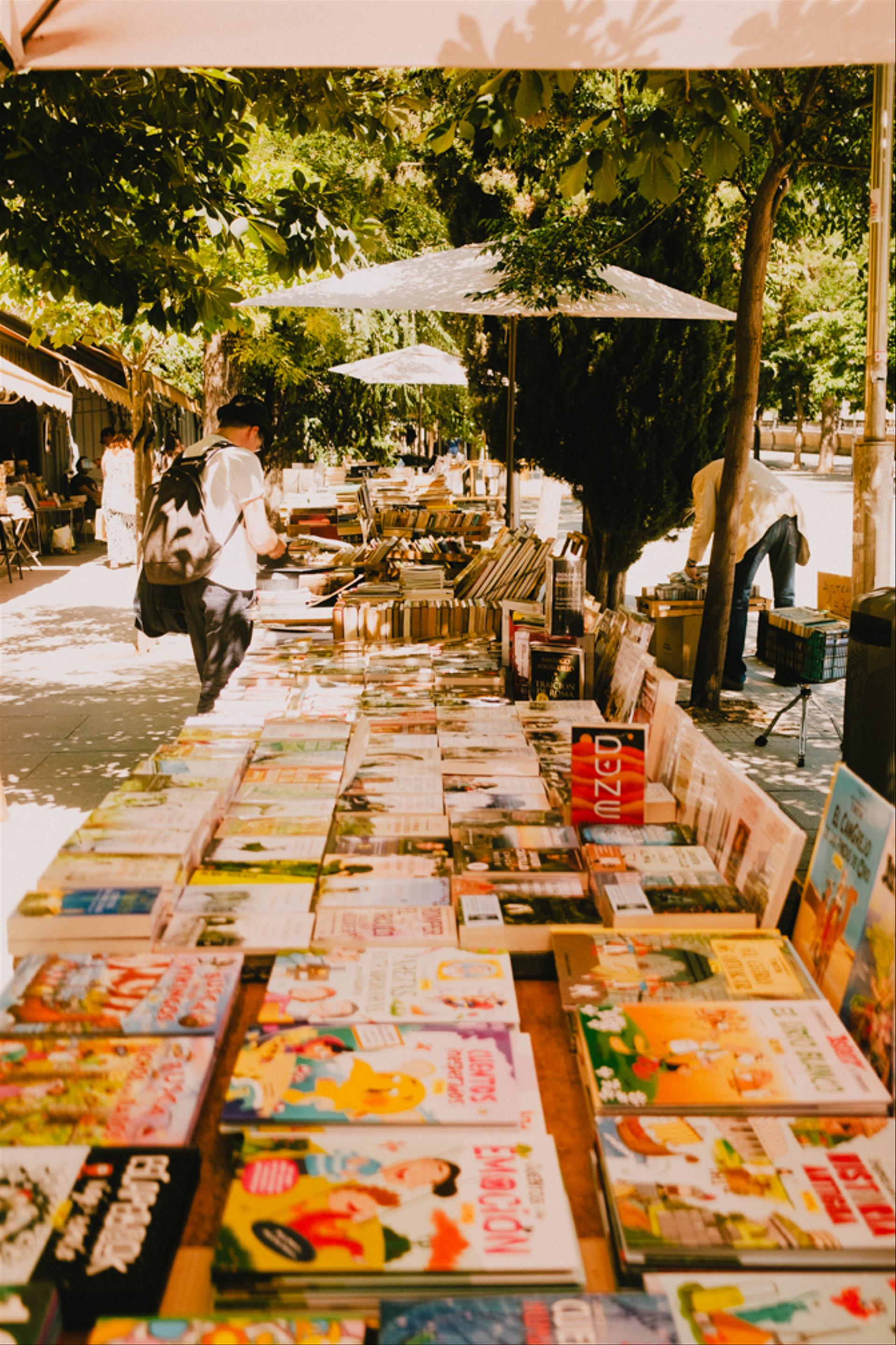 Book stalls in Madrid.