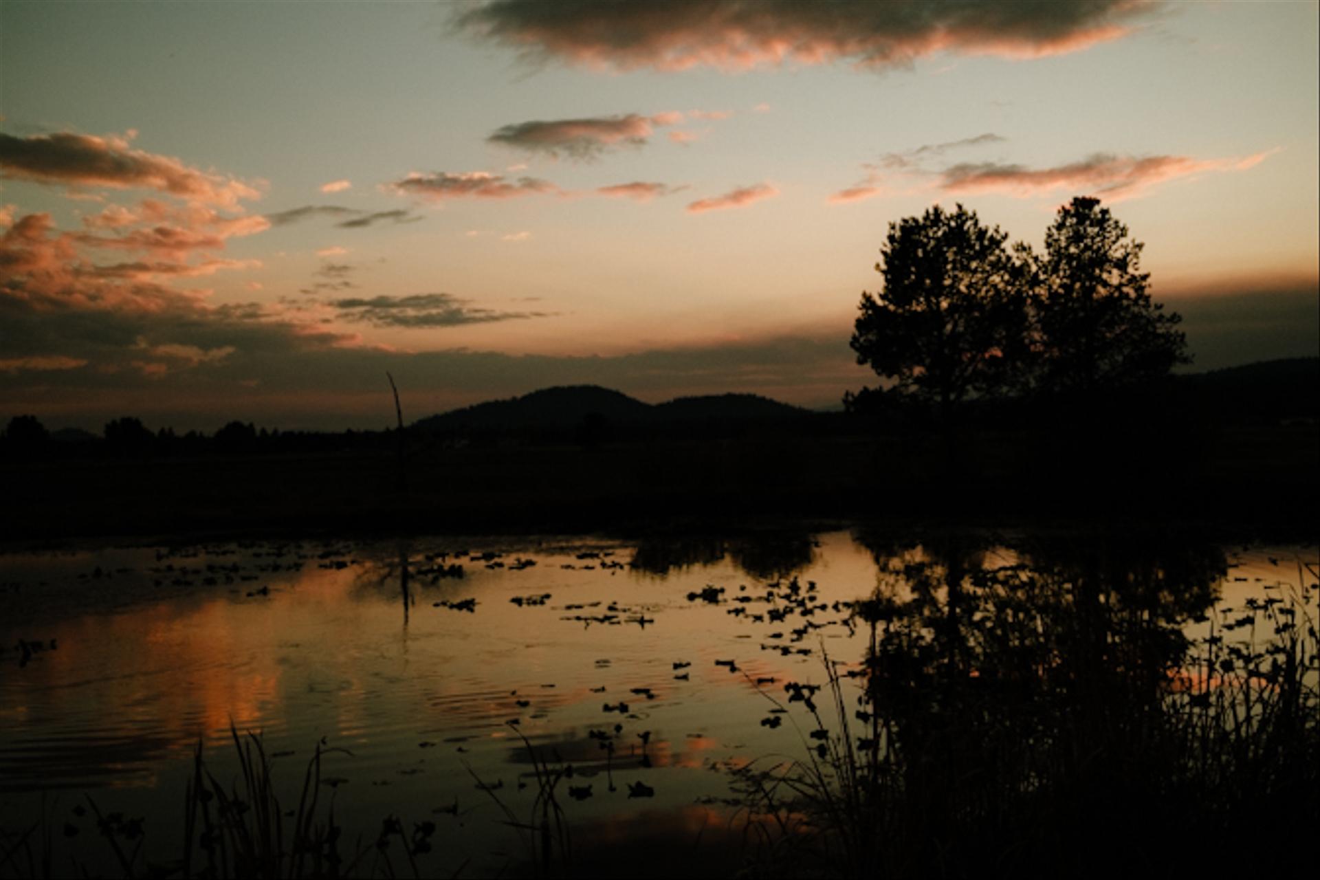 Reflective sunset