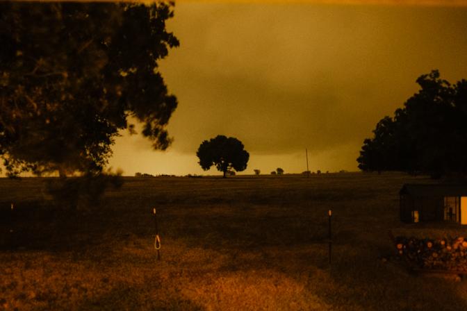 Lightning lit fields