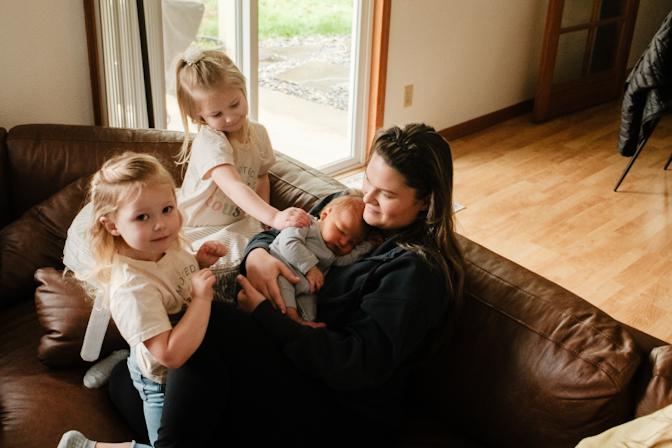 Aunt Audrey w/ the girls & Sawyer