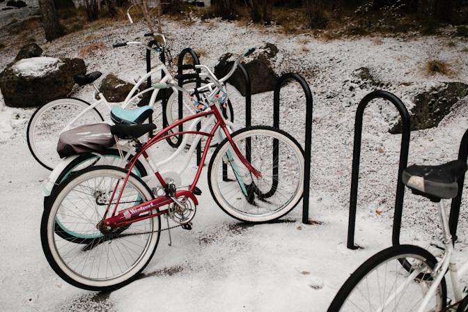 Bikes in the snow